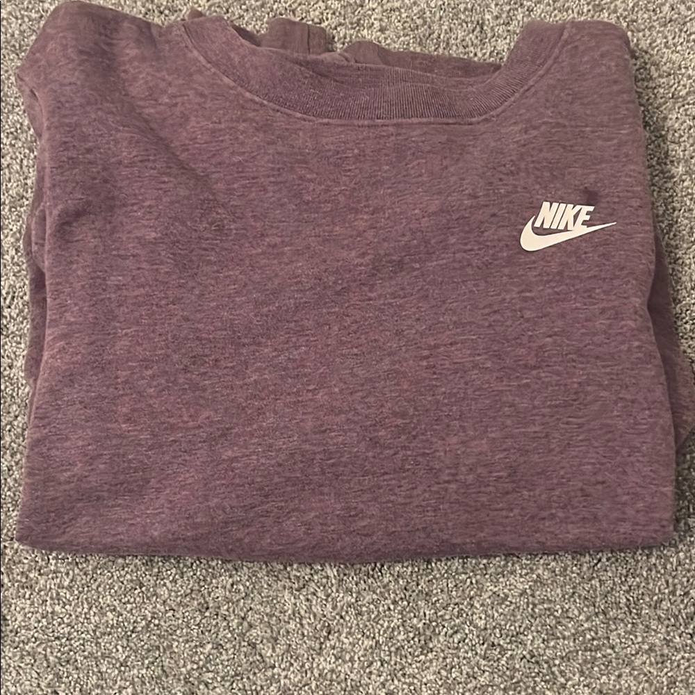 Nike Women's Heathered Purple Crewneck Sweater